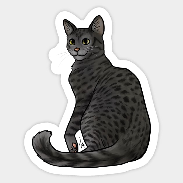 Cat - Egyptian Mau - Black Smoke Sticker by Jen's Dogs Custom Gifts and Designs